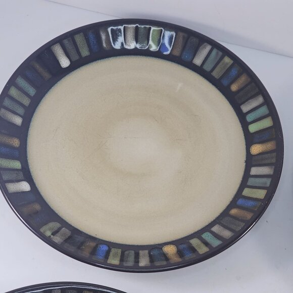 Vallejo Blue Sonoma Home Life & Style Mosaic Tile Set 4 Salad Plates 8.25" *Flaw - Picture 5 of 10